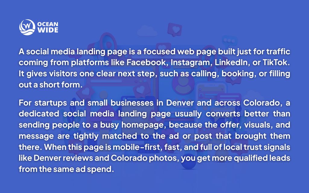 What is a social media landing page?