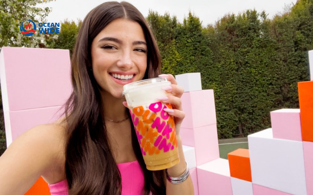 Social media marketing examples: Dunkin': Charli D'Amelio partnership